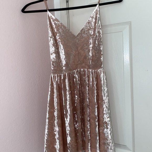 pink strappy velvet romper - Picture 2 of 4